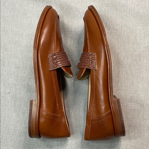 J McLaughlin Brown Leather Flats Loafers Women’s Size 7 Concetta Classic Style - Picture 12 of 16
